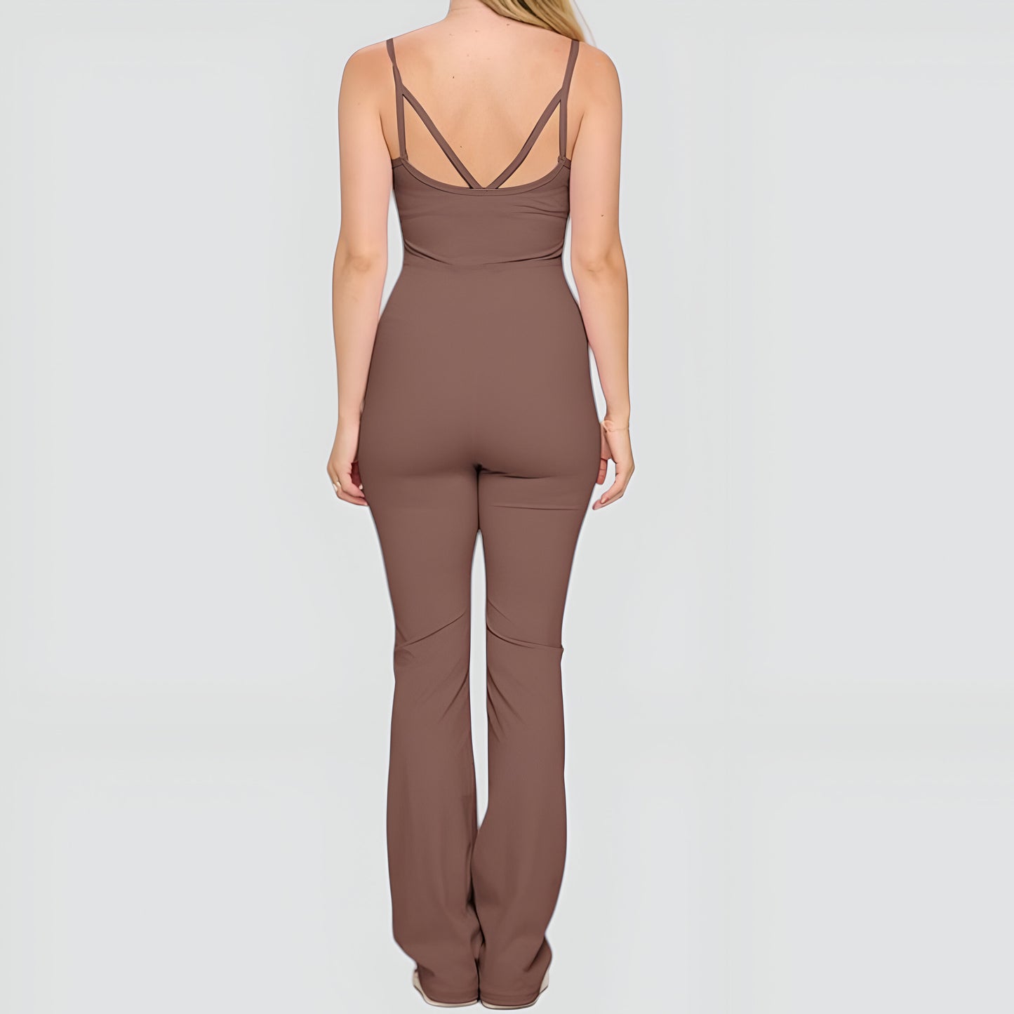 Zip Front Jacket with Matching Flare Leg Activewear Jumpsuit