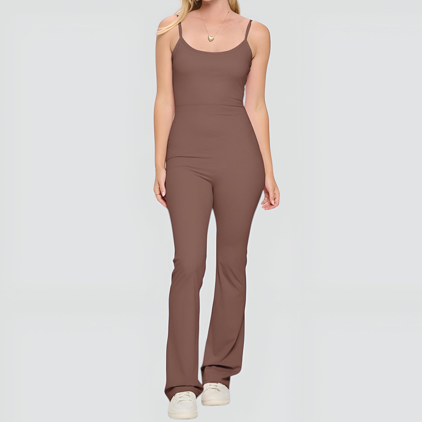 Zip Front Jacket with Matching Flare Leg Activewear Jumpsuit
