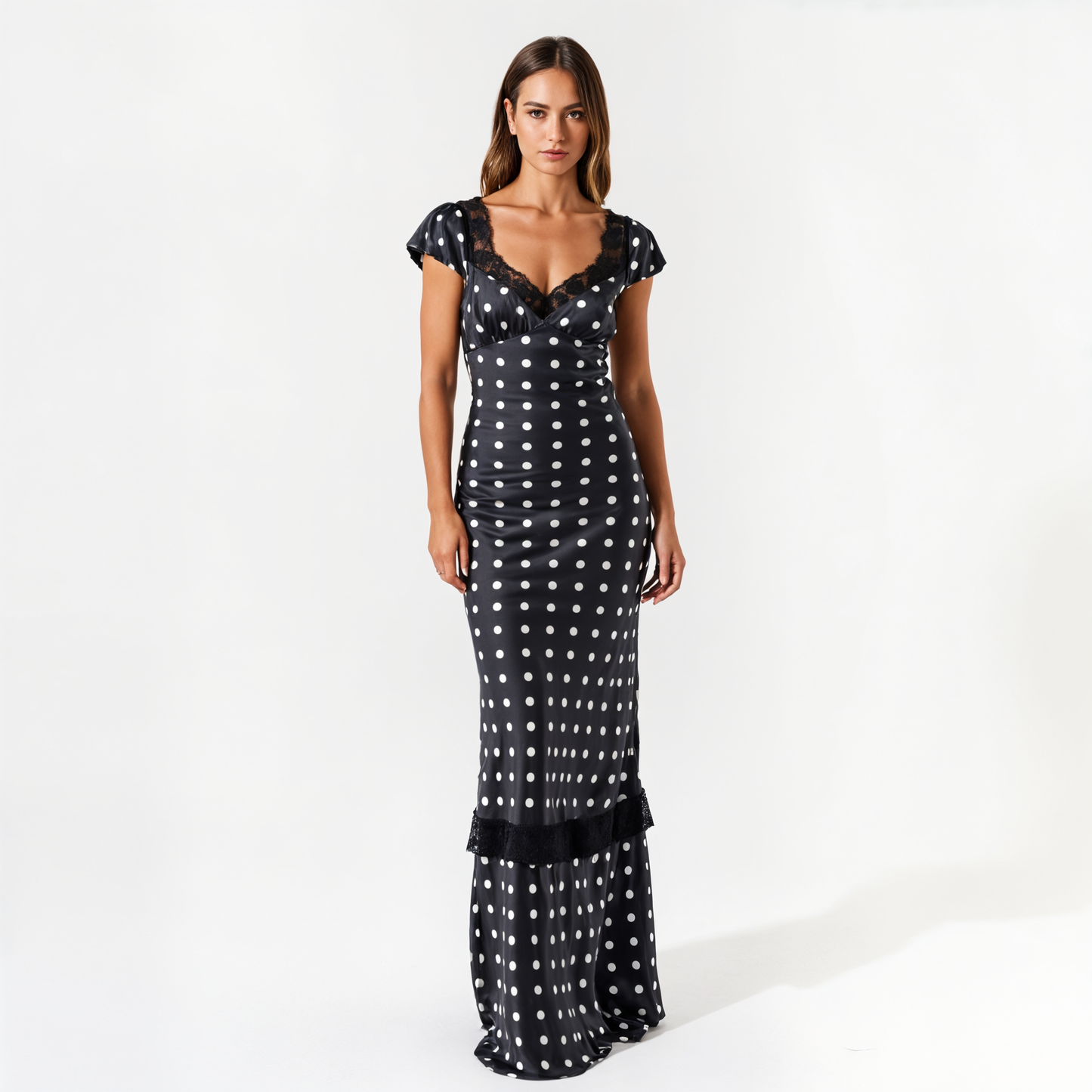 Sleeveless Ribbed Knit Midi Dress with High Neck and Side Slit