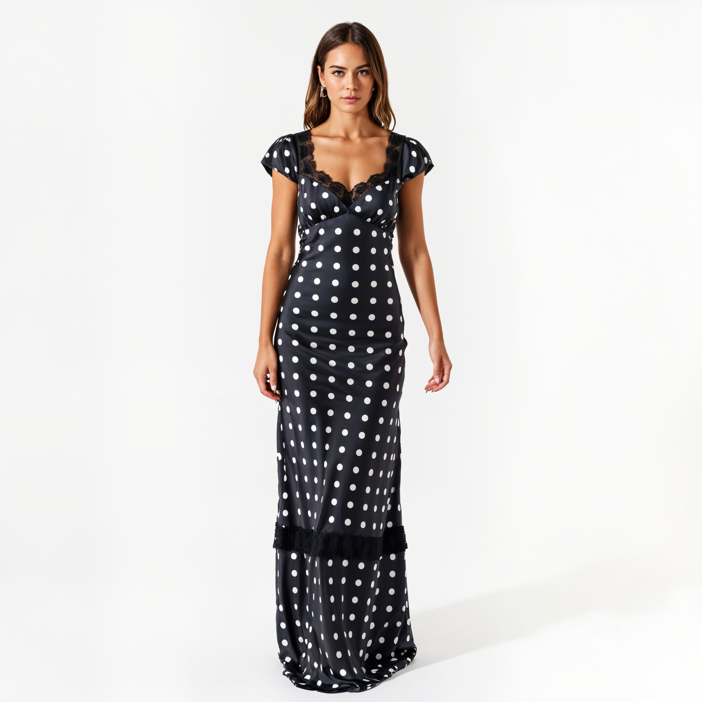 Sleeveless Ribbed Knit Midi Dress with High Neck and Side Slit