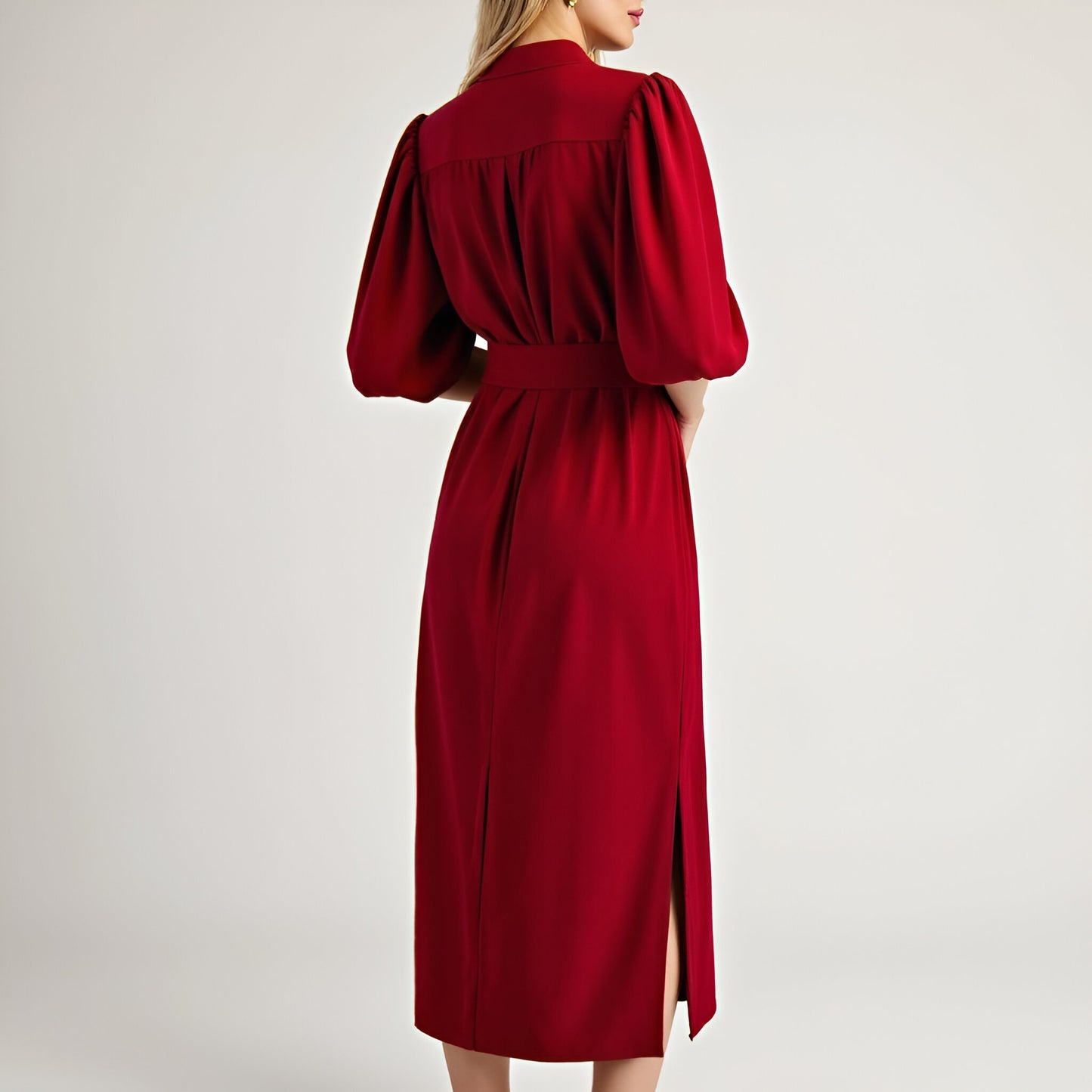 Short Sleeve Mini Dress with Belted Waist and Utility Pockets