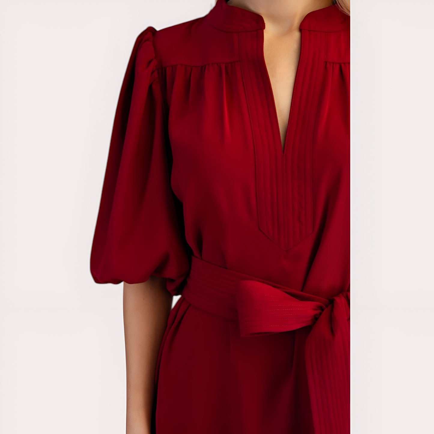 Short Sleeve Mini Dress with Belted Waist and Utility Pockets