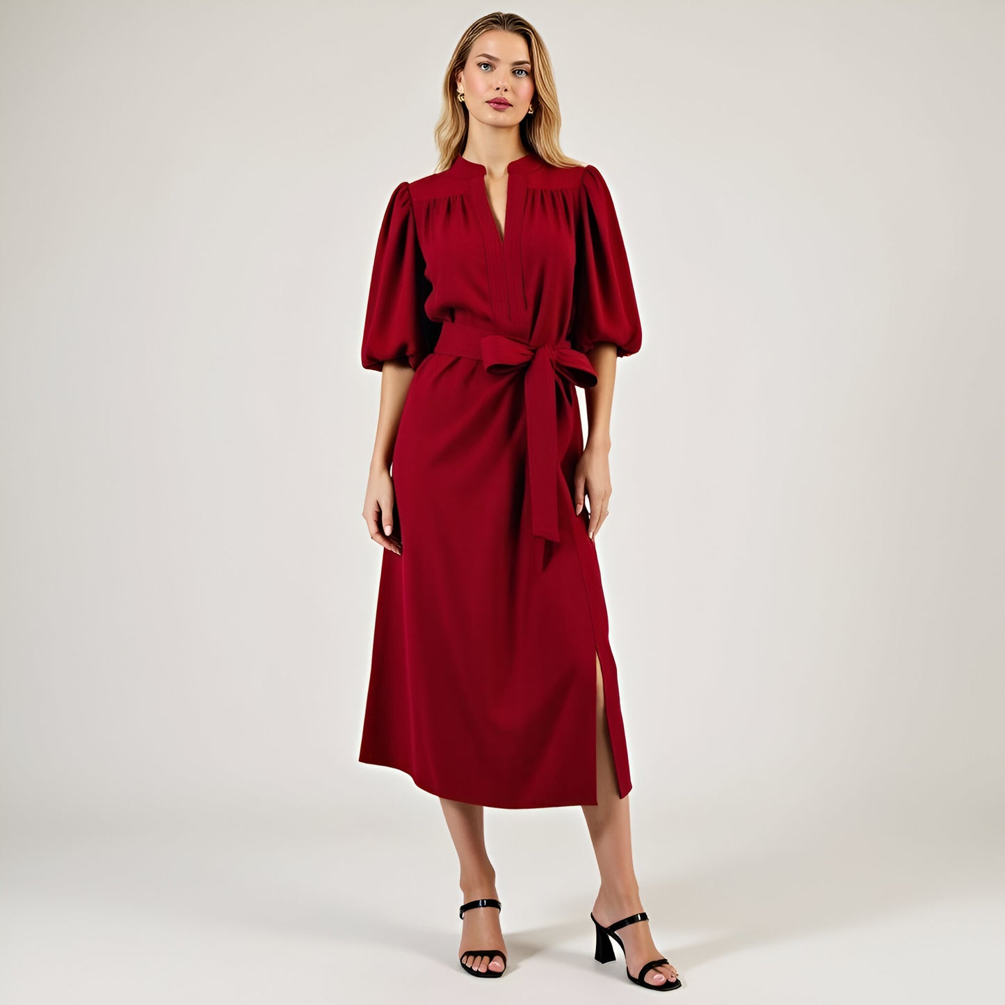 Short Sleeve Mini Dress with Belted Waist and Utility Pockets