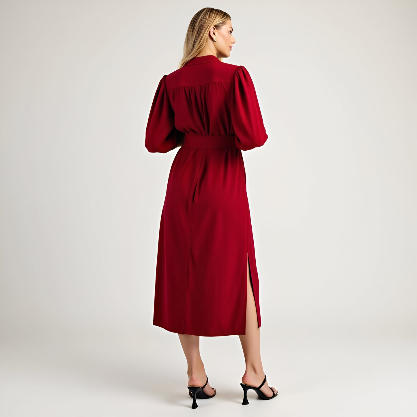 Short Sleeve Mini Dress with Belted Waist and Utility Pockets