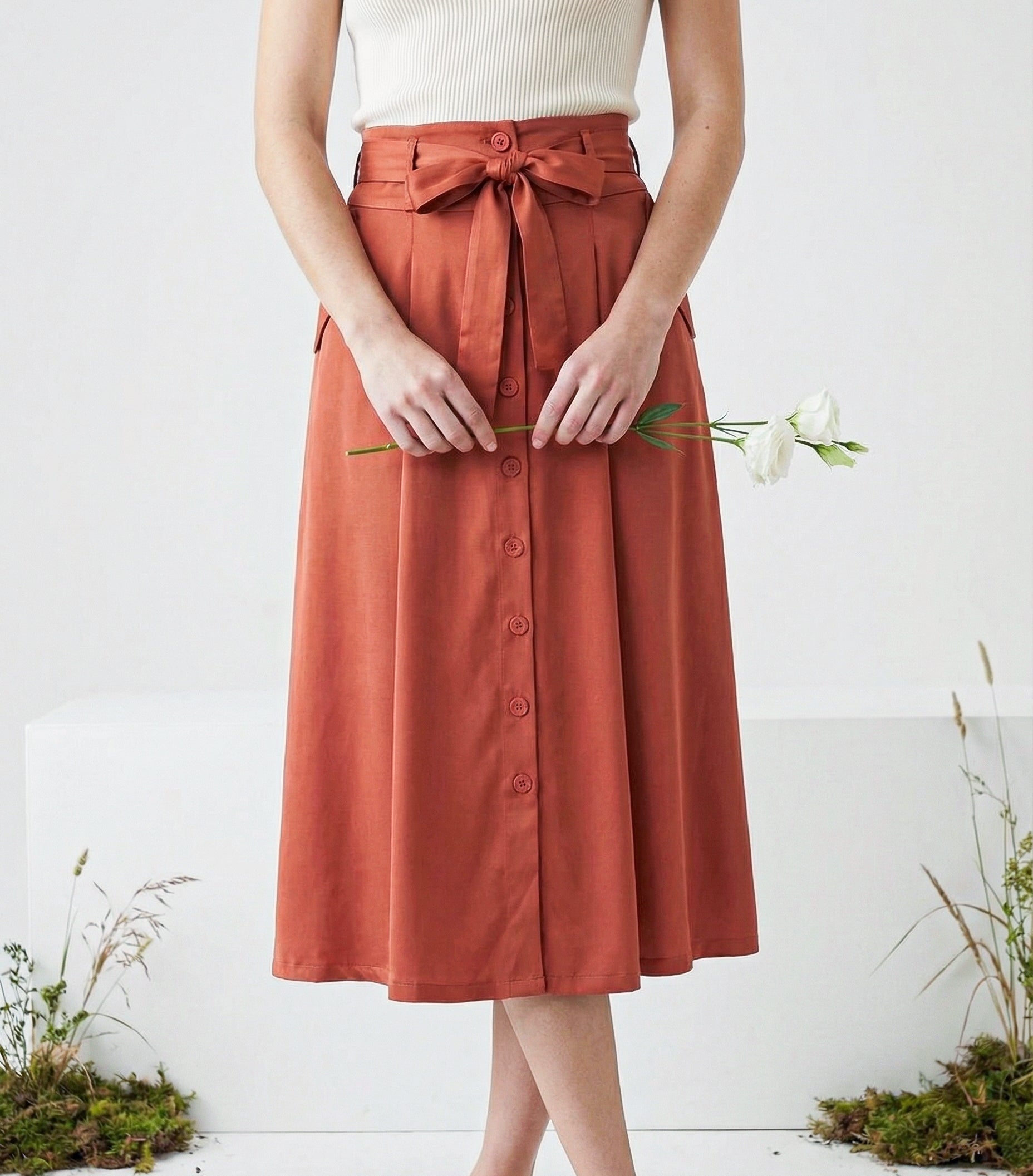 Sleeveless Knit Mini Dress with Flared Skirt and Rib Texture  Modenaire