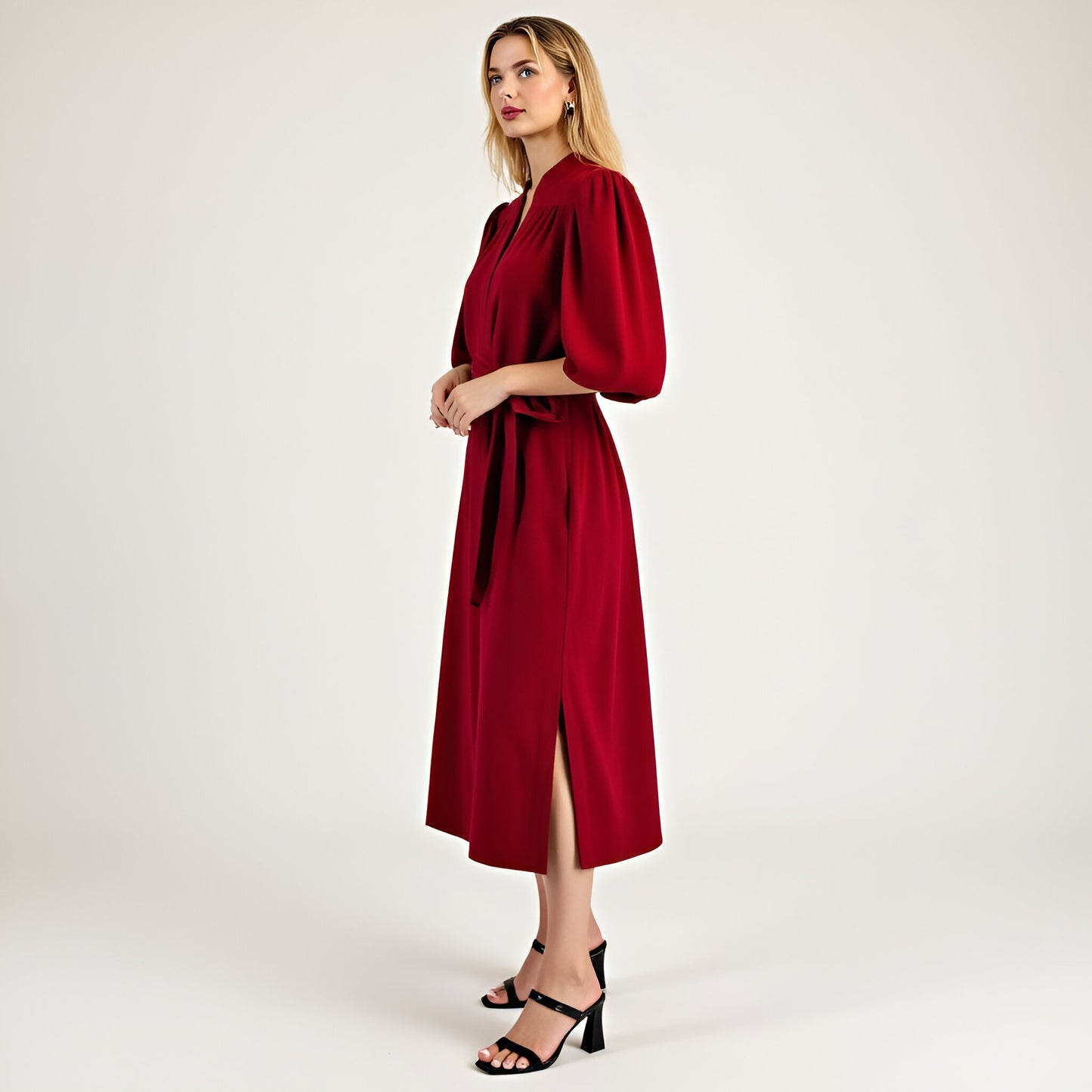 Short Sleeve Mini Dress with Belted Waist and Utility Pockets